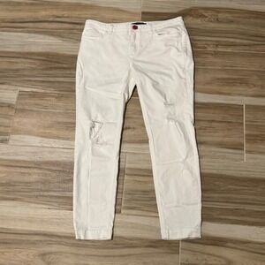 DOLCE & GABBANA Jeans White Cotton Distressed Pretty Fit Denim Size 48